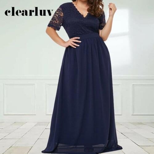 Lace Evening Dresses V-neck Short Sleeves A-line Floor-length Plus size Navy Burgundy Formal Dress Party T011 Vestido De Fiesta