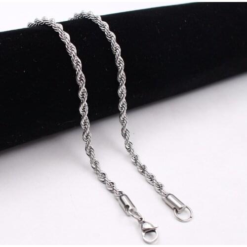 Best price 100pcs thin 2.4mm 18 inch (45cm) Stainless steel Rope Chain Necklace Color for Women