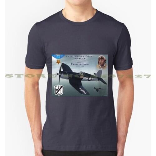 Medal Of Honor " Pappy " Boyington Fashion Vintage Tshirt T Shirts Pappy Boyington Usmc Marine Corps Black Sheep Medal Of Hono