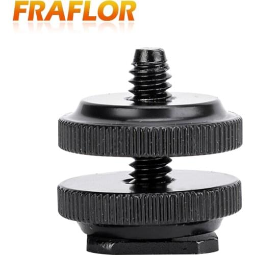 Metal Tripod Mount Hot Shoe Adapter 1/4 inch Screw With Double Layer for Camera DSRL Tripod Head Microphone Mic Mount Bracket