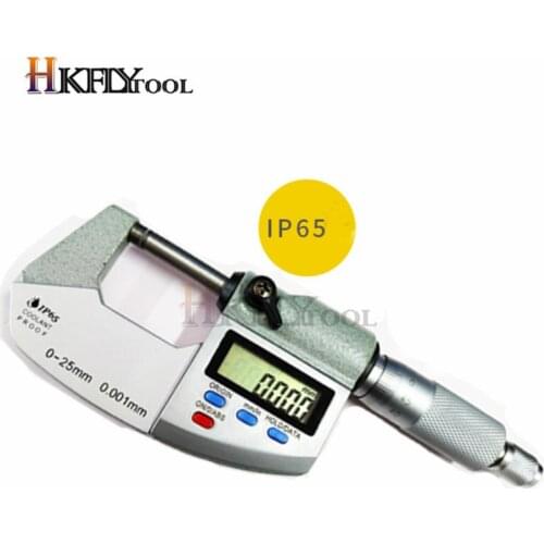 0-25mm Portable Digital Micrometer 0.001mm IP65 Waterproof Electrical Outside Micrometers LCD Thickness Gauge Micrometro Tools