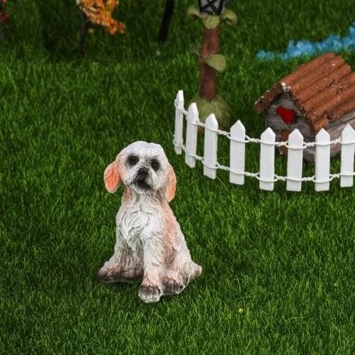 Miniature Fairy Garden Decorations Crafts Bonsai Figurine Mini Gnome Moss Animals Cute German Shepherd Dog Garden Home Toys Gift