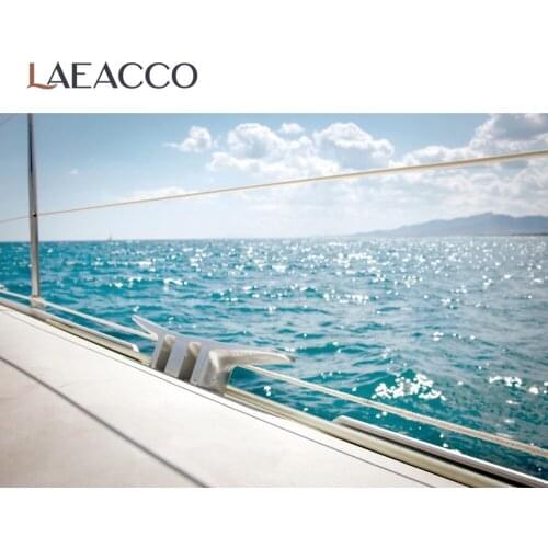 Sea Sailing Ship Deck View Blue Light Bokeh Ocean Sea Portrait Photocall Photophone Photo Background Photo Backdrop Photo Studio