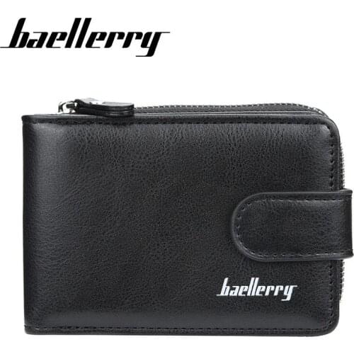 Baellerry Id Badge Holder Men Card Holder Wallet Zipper Organ Money Bag Business Cards Holder Fashion Card Purse Purses for Male