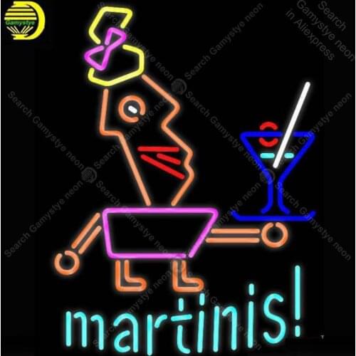 NEON SIGN For Martini Glass Girl Cup NEON Bulbs Sign Handcraft Beer Game Room light up sign Business Neon lights for sale BRIGHT