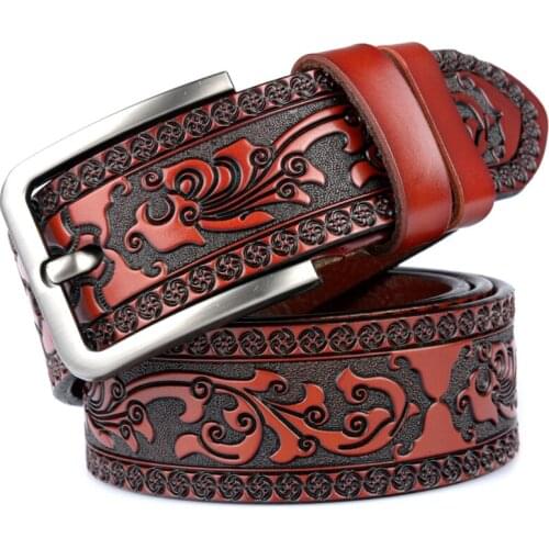 New Arrived High Quality Cow leather Men Belt Fashion Brand Designer Strap Belt Pin Buckle Male waistband
