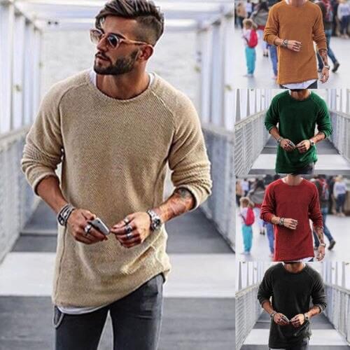 Autumn Fashion Mens Men Long Sleeve Shirt Casual Slim shirt Tee Top-Hip Hop Top