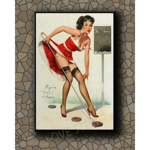 P181 Vintage Beautiful Pin-up Girl Classic Picture 305 Silk Fabric Poster Art Decor Indoor Painting Gift