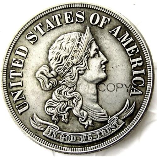 1869 Mogan Half Dollar Commemorative Silver Plated Copy Coin