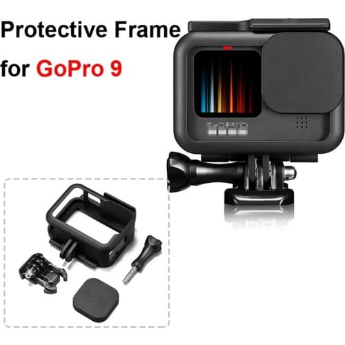 For GoPro Hero Black 9 Plastic Frame Cage Protective Housing Case Cold Shoe Adapter Mount for gopro 9 Action Camera Accessories