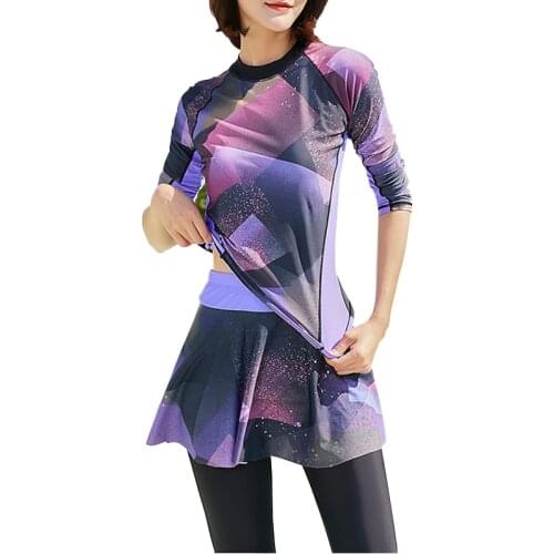 Full-Body Women Rash Guard Long Sleeve Bathing Suit UV UPF50+ Sun Protecive Swimsuit Push Up Wetsuit Fast-Dry Surfing Swimwear