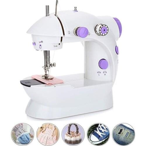 Sewing Machine Mini Portable Household Foot Pedal Multifunction Led Light Use For Crafting DIY Baby Pet Clothes Bedspreads