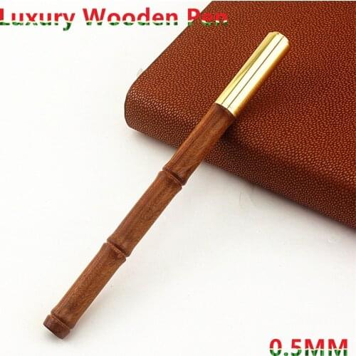 Luxury Metal+Wooden Ballpoint Pens Black ink For Office Business Roller Ball Pen