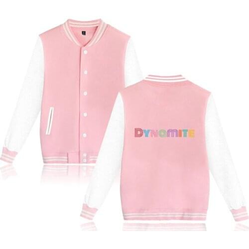 Pink Coats Bangtan Boys POP Album DYNAMITE Baseball Jacket Men women Harajuku Kpop Kpop Jacket Boy Girls Coats K-pop Hooded