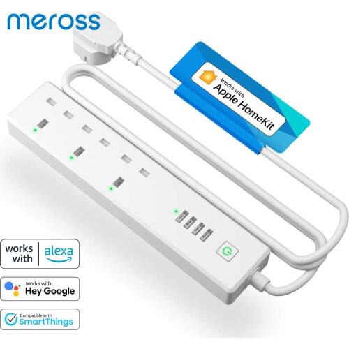 Smart WiFi Surge Protector,Power Strip,Support Alexa & Google Assistant & IFTTT & SmartThings, App Remote Control Meross MSS425E