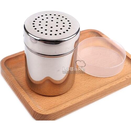 2mm dia. holes Stainless Steel Chocolate Shaker Flour Salt Sifter Sugar BBQ Condiment Powder Shaker bottle Pastry supplies