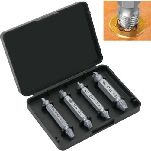 Broken Wire Extractor High Speed Steel Double-Headed Reverse Thread Reverse Silky Screw Removal Tool Set Bolt Extractor
