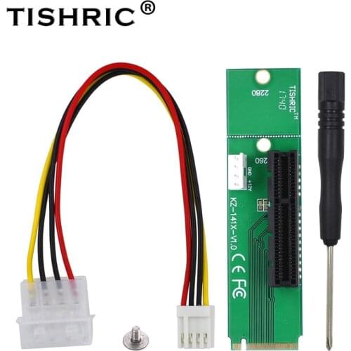 TISHRIC 10PCS NGFF M.2 Key M2 To PCIE 4X 1X Slot 1X To 16X Riser Card Male To Female PCIE Multiplier For BTC Miner Mining