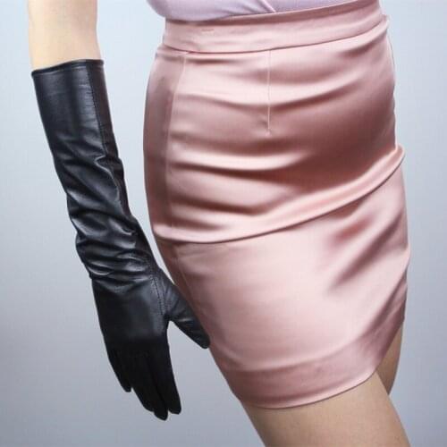 2018 New Autumn/Winter Ladies Genuine Leather Gloves Sheepskin Ladies 40CM Long Gloves Fashion Gloves TB49