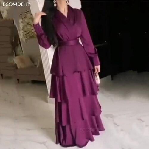 New Arrival Tiered V-neck Evening Dress For Woman Formal Party Gowns Robe de Soirée de Mariage Vestidos de Fiesta платье abiye