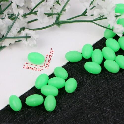 100Pcs Oval Luminous Fishing Lures Fishing Beads Sea Hard Floating Float Tackles