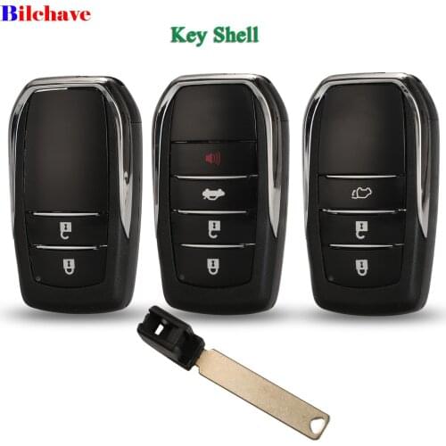 Bilchave 2/3/4 Buttons Intelligent Remote Control Car Key Shell Fob For Toyota Fortuner Prado Camry Rav4 Highlander Smart Crown