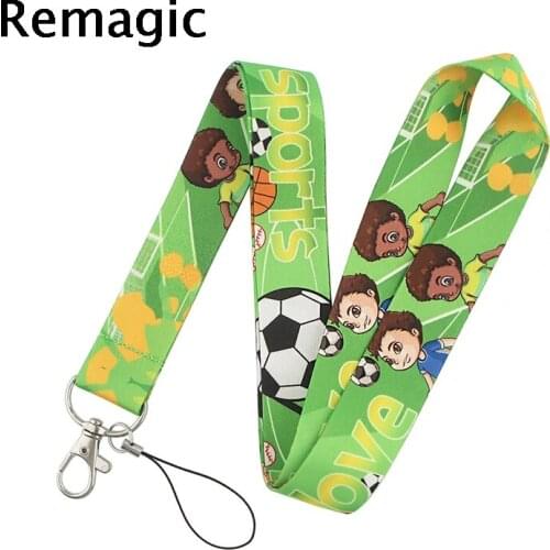 20pcs Football Classical Style Lanyard For key The 90s Phone Working Badge Holder Neck Strap With Phone Hang Rope webbing ribbon