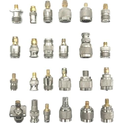 24PCS UHF Adapter Kits To SMA/BNC/SMA/TNC Connector Tool Set RF Connector Adapter Wide Application