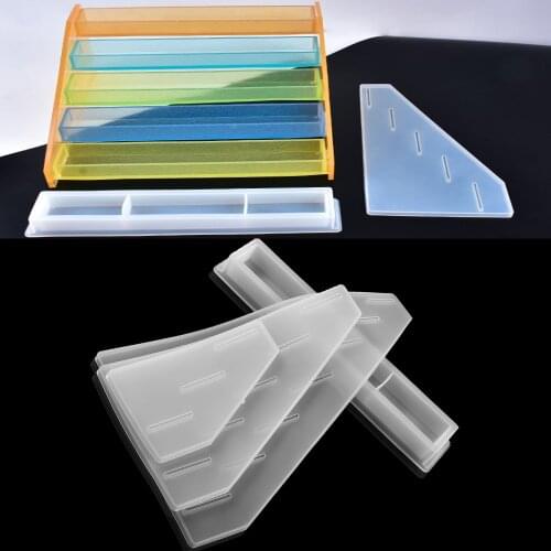 3 5 7 Layer Lipstick Storage Display Box Silicone Mold Trinket Cosmetic Storage Epoxy Resin Casting Mold For DIY Jewelry Making