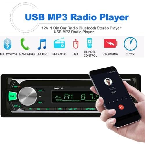 1 Din Car Radio MP3 Player Bluetooth Stereo Player USB MP3 Player FM Radio Audio MP3 Player Support Remote Control