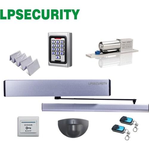 LPSECURITY inward swing automatic swing door opener door closer kit(metal keypad, door lock, ir sensor optional)