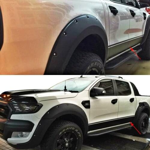 Car decals left and right wiltrack marking side body door stripe waistline car styling stickers fit for Ford Ranger