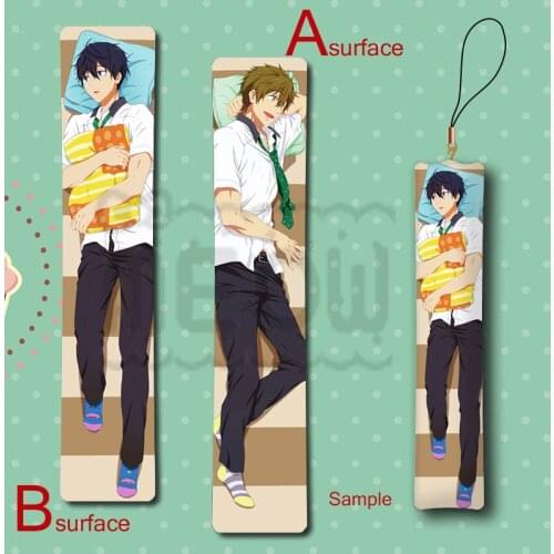 Free! Nanase Haruka & Tachibana Makoto BL Cool Anime Mini Dakimakura Keychain Pillow Hanging Decoration Phone Strap