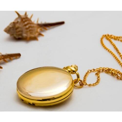 New Fashion quartz golden black silver Please both parties Roman numerals pendant Necklace pocket watches gift