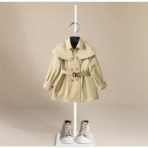 Spring Autumn Girls Coat New Arrival Korean Style Cotton Pure Color Long Style All-match Windbreak for Fashion Girls Coats