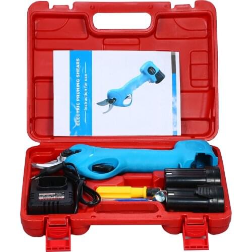 Electric Pruning Shears with 2 Rechargeable 2Ah Lithium Battery Powered Tree Branch Pruner Garden Clippers with Maintenance Kit