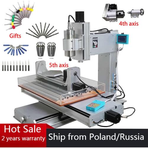 5 Axis Vertical woode craving 3040 CNC Router Engraver column Type Metal Milling Machine with limit switch and cutter