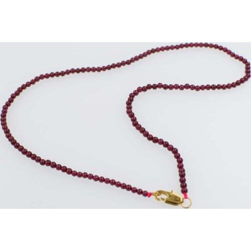 Red garnet round necklace 3-4mm 16.5 chocker inch FPPJ wholesale beads nature blue rabinbow
