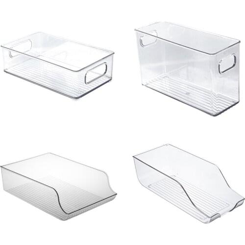 Kitchen refrigerator storage box with handle transparent fruit and vegetable beverage rack refrigerated PET plastic preservation