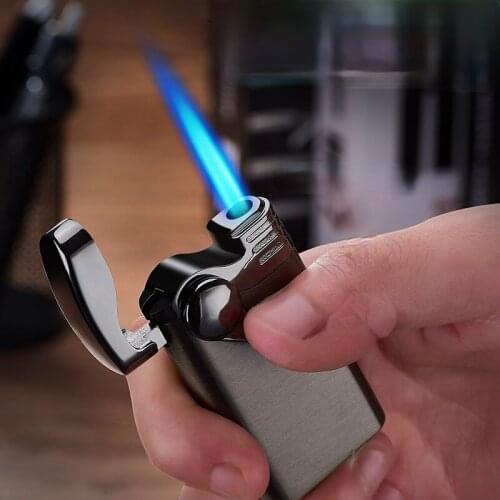 Rocker Arm Straight Into Creative Inflatable Windproof Lighter Gadgets for Men Briquets Et Accessoires Fumeurs Smoke Accessories