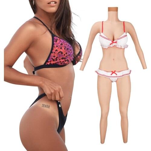 KUMIHO 9-Point Silk Filling Silicone Breast Forms Fake Boobs Vagina Whole Body Suits For Sissy Crossdresser Drag Queen Cos 4G