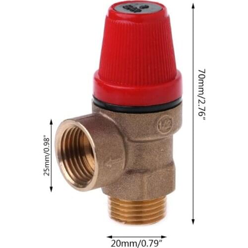Brass Safety Valve Drain Relief Swithch For Solar Water Heater Inner&Outer Wire