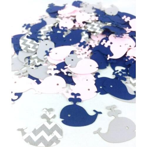 Whale Nautical Baby Shower Decorations Wedding | Baby Shower Ideas | Chevron Whale | Pink Table decor scrapbook Confettis