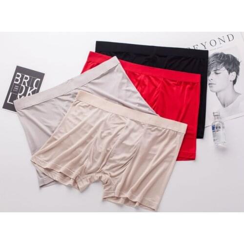 4 PACK 100% Silk Thin Type Mens Underwear Boxer Size L XL 2XL 3XL SG109