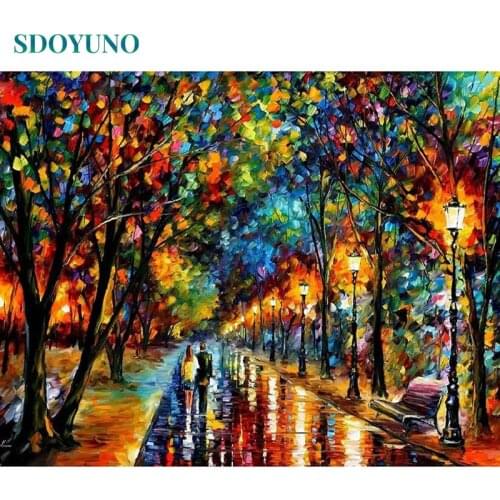 SDOYUNO 60x75cm Painting By Numbers DIY Digital Painting Frameless Abstract Street Drawing by numbers On Canvas Home Decor