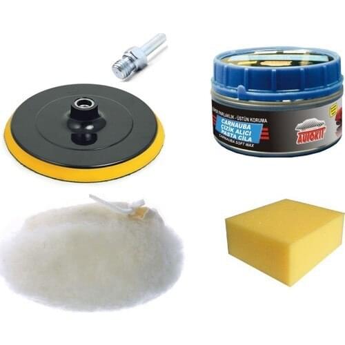 Auto Vehicle Body Bumper Scratch Remover and Paste Polish Application Set (Plush Bone Disc Drill Mounting Apparatus)