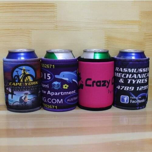 100pcs Custom Logo 5mm Thickness Neoprene Stubbie Coolers Insulated Can Cover Picnic Bags Wedding Gifts Can Cooler Stubby Holder