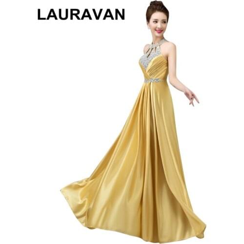 2020 new fashion spring autumn hot women clothing sexy birthday princess halter gold Hot pink purple bridesmaid dress gown