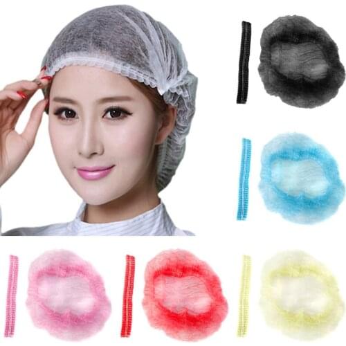 Disposable Hat Non-woven Strip Hats Dust Strip Hat Labor Protection Hats Chef Mushroom Cap Convenient Multicolor Protective Caps