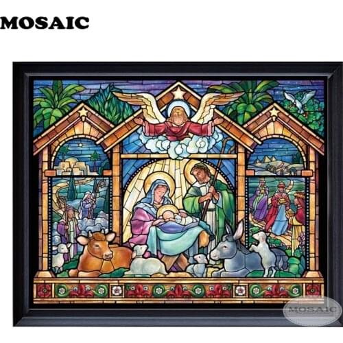 Full Square Diamond,5D DIY Diamond Painting Jesus was born Embroidery mosaic Cross Stitch,customzied home decor B122